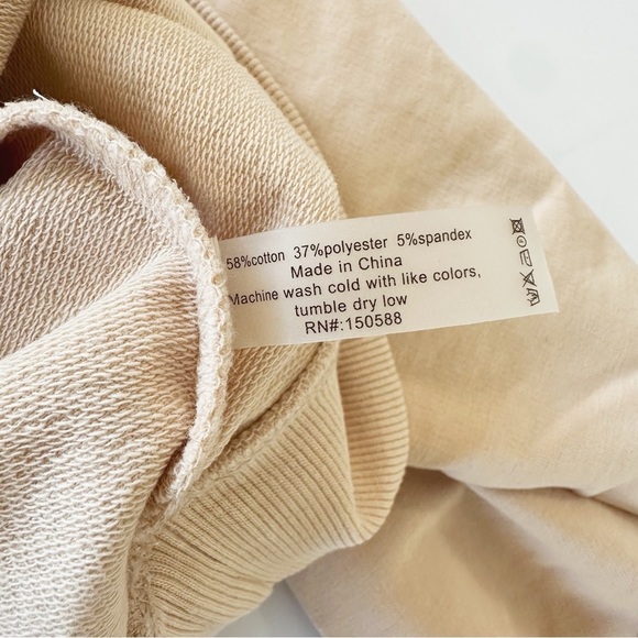 Sundays We are Sundays Beige Fringe Crewneck Sweatshirt Sz 1 Womens Small New - Picture 3 of 4